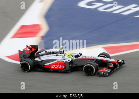 Manam, Bahreïn. 20 avril, 2013. Sport Automobile : Championnat du Monde de Formule 1 de la FIA 2013, Grand Prix de Bahreïn, # 6 Sergio Perez (MEX, Vodafone McLaren Mercedes), Banque D'Images