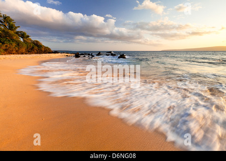 Oneloa beach ou "grands" Plage à Makena State Park, Maui, Hawaii Banque D'Images