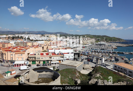 Vue sur la ville de Tarifa, Province de Cadix, Andalousie Espagne Banque D'Images