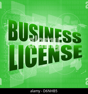 Licence d'affaires sur l'écran tactile numérique Banque D'Images