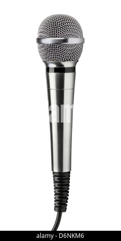 Tête de bille de poche argent microphone isolated on white Banque D'Images