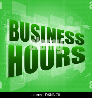 Les heures d'affaires digital touch screen Banque D'Images