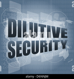 Dilutives sur digital touch screen Banque D'Images