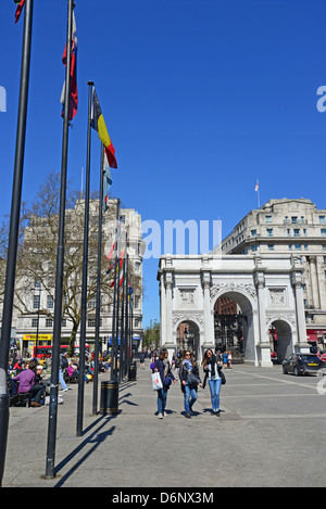 Marble Arch, Oxford Street, City of Westminster, London, Greater London, Angleterre, Royaume-Uni Banque D'Images