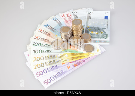 Berlin, Allemagne, billets et Euromuenzen Banque D'Images