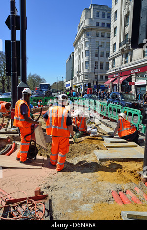 Travaux sur Oxford Street, West End, London, Greater London, Angleterre, Royaume-Uni Banque D'Images