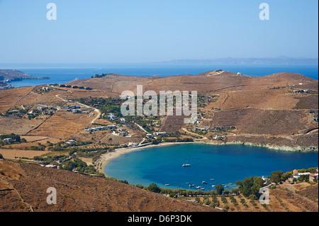 La plage d'Otzias, Agios Sostis, l'île de Kéa, Cyclades, îles grecques, Grèce, Europe Banque D'Images