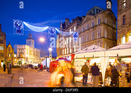 Marché de Noël, Sheffield, South Yorkshire, Yorkshire, Angleterre, Royaume-Uni, Europe Banque D'Images