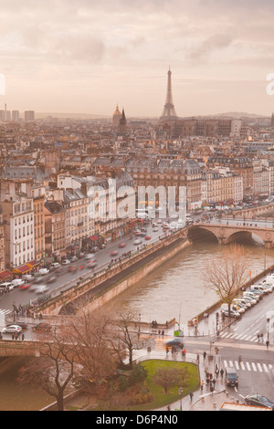La ville de Paris à partir de la cathédrale Notre Dame, Paris, France, Europe
