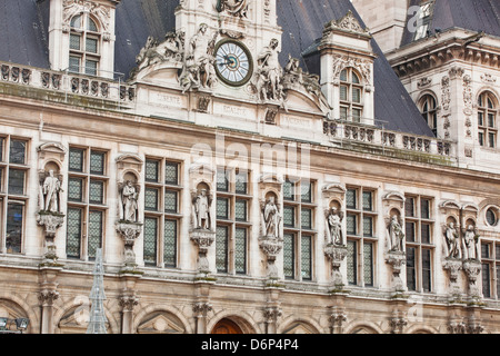L'Hôtel de Ville (mairie) dans le centre de Paris, France, Europe Banque D'Images