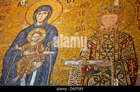 Mosaïque de Vierge Marie et Enfant Jésus Christ dans le musée Sainte-Sophie, UNESCO World Heritage Site, Istanbul, Turquie, en Eurasie Banque D'Images