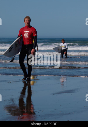 Les écoles britanniques, Calypso, Championnat de Surf Widemouth Bay, Cornwall, UK 2013 Banque D'Images