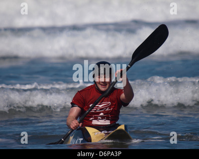 Black Rock Surf Kayak Concours, Widemouth Bay, Bude, Cornwall, UK 2013 Banque D'Images