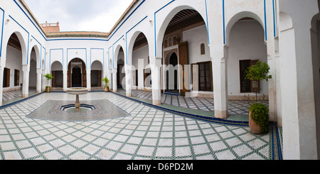 Courtyard at El Palais Bahia, Marrakech, Maroc, Afrique du Nord, Afrique Banque D'Images