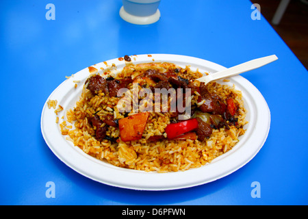 Boeuf en sauce aux haricots noirs repas chinois Banque D'Images