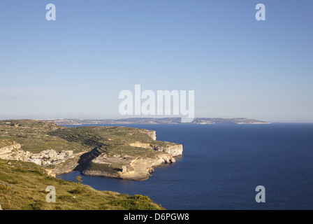 Malte, Gozo, Xlendi, littoral, les falaises, les lumières du soir, paisible, harmonieux, Malte, Gozo Xlendi, Küste, Eliza, Abendlichter fried Banque D'Images