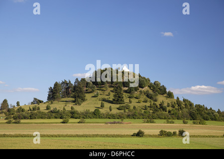 Allemagne, Bade-Wurtemberg, Jura souabe, Kornbühl Köfer-ille, les collines, les champs, les choses Chapelle paisible, harmonieux Banque D'Images