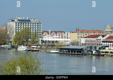 L'inondation sur la rivière Tisza à Szeged Hongrie l'ECO vue panoramique Banque D'Images
