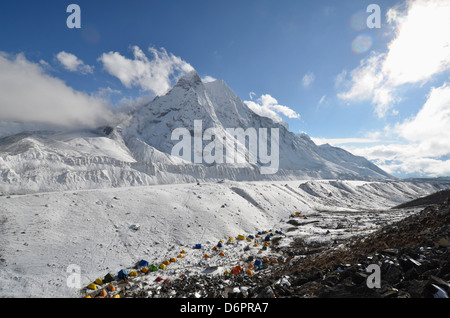 L'Asie, Népal, Himalaya, parc national de Sagarmatha Solu Khumbu, Région de l'Everest, l'Unesco, camp de base de l'Island Peak Banque D'Images