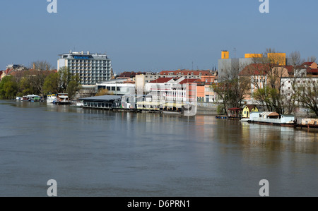 L'inondation sur la rivière Tisza à Szeged Hongrie l'ECO vue panoramique Banque D'Images
