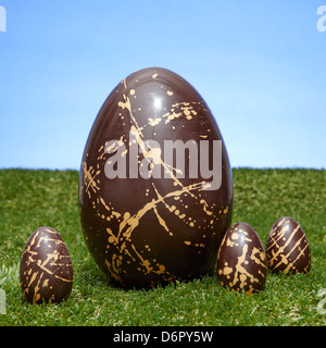 Oeufs de Pâques en chocolat Banque D'Images
