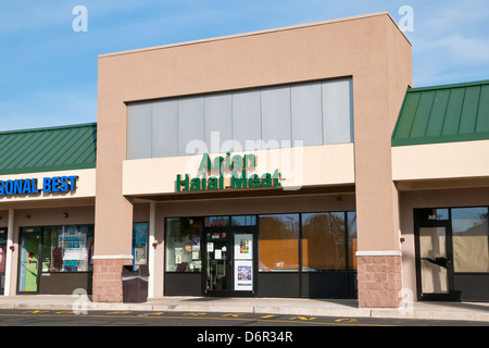 La viande halal asiatique magasin, Bensalem, Pennsylvanie, États-Unis Banque D'Images