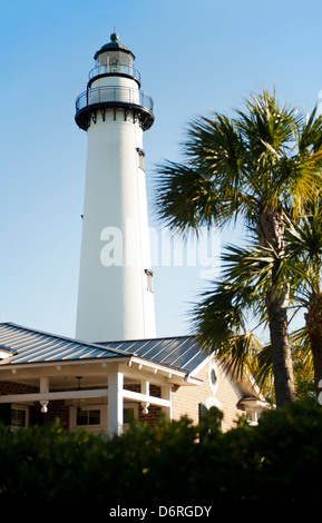 Le phare de St Simon's Island, Géorgie Banque D'Images