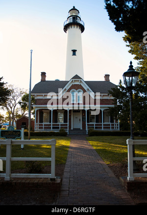 Le phare de St Simon's Island, Géorgie Banque D'Images