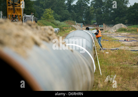 Hamersen, Allemagne, la construction de gazoduc nord-européen (NEL) Banque D'Images
