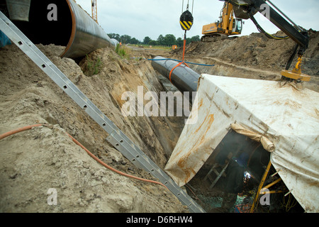 Hamersen, Allemagne, la construction de gazoduc nord-européen (NEL) Banque D'Images