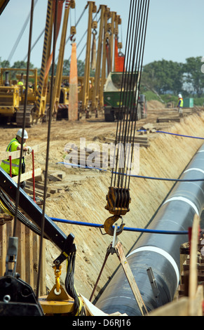 Hamersen, Allemagne, la construction de gazoduc nord-européen (NEL) Banque D'Images