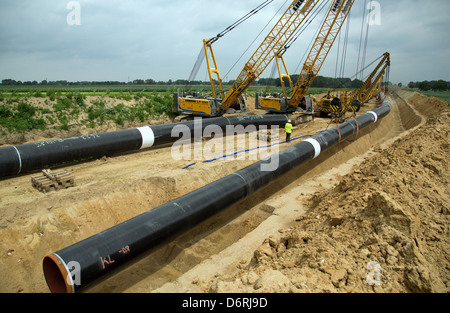 Hamersen, Allemagne, la construction de gazoduc nord-européen (NEL) Banque D'Images