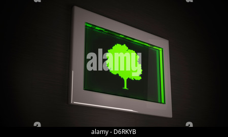 Commutateur d'arbres 3d feu vert Banque D'Images