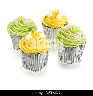 Cupcakes glacé de couleur Banque D'Images