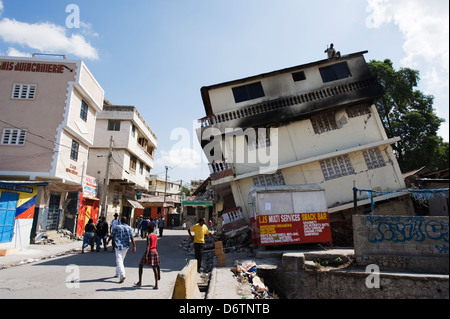 Dégâts causés par le séisme de janvier 2010, Port-au-Prince, Haïti, Caraïbes Banque D'Images