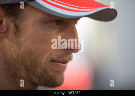 Jenson Button portrait. Banque D'Images