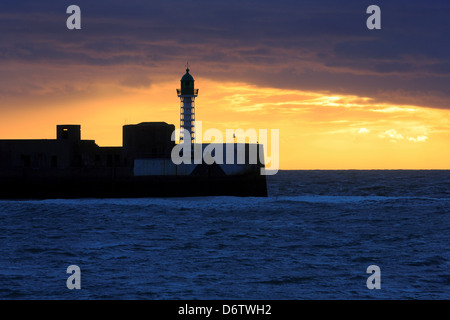 Breakwater Lighthouse,Le Havre,Normandie,France,Europe Banque D'Images