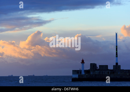 Breakwater Lighthouse,Le Havre,Normandie,France,Europe Banque D'Images