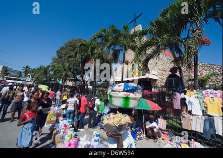 La rue du marché, Port-au-Prince, Haïti, Caraïbes Banque D'Images