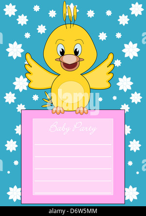 Bienvenue - bébé mignon petit oiseau apporte d'informations Banque D'Images