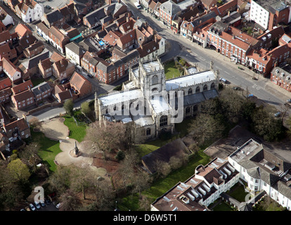 Vue aérienne de St Marys Church à Beverley, East Yorkshire Banque D'Images