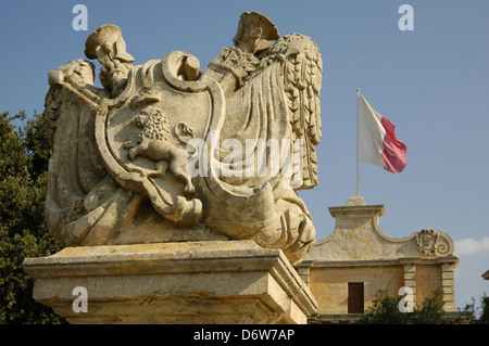 Ornement à la vieille ville de Mdina également connu par ses titres Citta Vecchia ou Citta Notabile, une ville fortifiée dans la région du Nord de Malte Banque D'Images