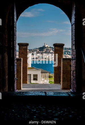 Chateau D'lf, détails architecturaux, France cote du Azur Banque D'Images