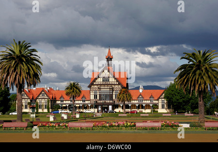 New Zaeland, Rotorua, façade du Musée d'art et d'Histoire Banque D'Images