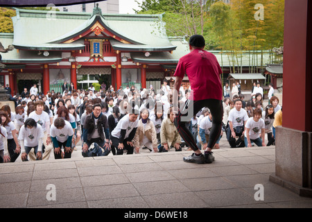 À pied du duc rassemblement à Hie Jinja, temple, Tokyo, mai 2011 Banque D'Images