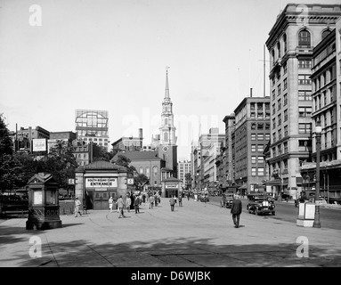 Tremont Street et le centre commercial, Boston, Massachusetts, vers 1920 Banque D'Images