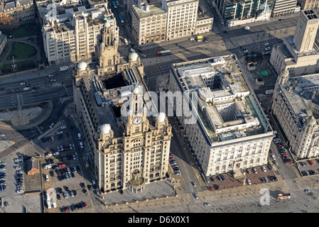 Photographie aérienne du Liver Building Banque D'Images