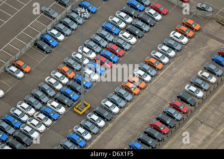 Photographie aérienne montrant les nouvelles lignes de la nouvelle MG6 MG's à Longbridge. Banque D'Images