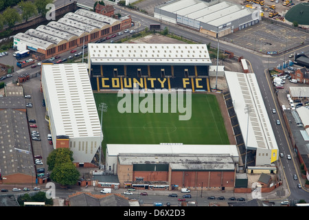 Image aérienne de Notts County Football Club terrain à Meadow Lane. Banque D'Images