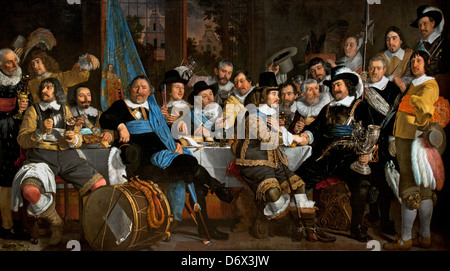 Banquet Crossbowmen's Guild in Celebration Traité de Munster 1648 Bartholomeus van der Helst 1613-1670 Eighty Years, War, Espagnol, pays-Bas Banque D'Images